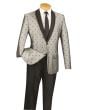 Vinci Men's 2 Piece Slim Fit Suit - Fancy Polka Dot