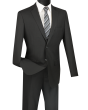 Vinci Men's 2 Pc Sharkskin Slim Fit Suit - Trimmed Shawl Collar
