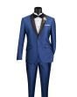Vinci Men's 2pc Sharkskin Slim Fit Outlet Suit - Shawl Collar