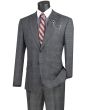 Vinci Men's Outlet 2 Piece Slim Fit Suit - Accented Windowpane