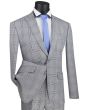 Vinci Men's Outlet 2 Piece Slim Fit Suit - Accented Windowpane