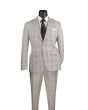 Vinci Men's 2 Piece Slim Fit Suit - Accented Windowpane