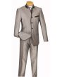 Vinci Men's 2 Piece Slim Fit Nehru Suit - Sharkskin