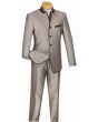 Vinci Men's 2 Piece Slim Fit Nehru Outlet Suit - Sharkskin
