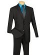 Vinci Men's 2 Piece Poplin Outlet Suit - Slim Fit