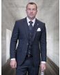 Statement Men's Outlet 3 Piece 100% Wool Cashmere Suit - Micro Plaid