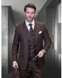 Statement Men's Outlet 3 Piece 100% Wool Cashmere Suit - Plaid Windowpane
