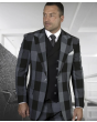 Statement Men's Outlet 100% Wool 3 Piece Suit - Smooth Plaid
