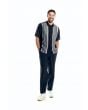 Silversilk Men's 2 Piece Short Sleeve Walking Suit - Mini Circles