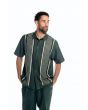 Silversilk Men's 2 Piece Short Sleeve Walking Suit - Mini Circles