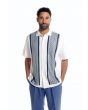 Silversilk Men's 2 Piece Short Sleeve Walking Suit - Mini Circles