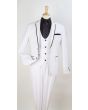 Royal Diamond Men's 3 Piece Slim Fit Fashion Suit - Black Piping