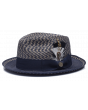 Steven Land Men's Straw Fedora Hat - Two Tone Crown
