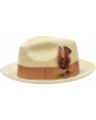 Steven Land Men's Straw Fedora Hat - Two Tone Crown