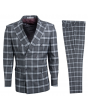 Stacy Adams Men's Outlet 3 Piece Executive Slim Suit - Vibrant Plaid