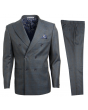 Stacy Adams Men's 3 Piece Double Breasted Suit - Glen Check