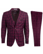 Stacy Adams Men's 3 Piece Executive Slim Suit - Windowpane