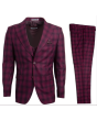 Stacy Adams Men's Outlet 3 Piece Executive Slim Suit - Windowpane