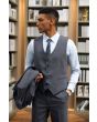 Stacy Adams Men's 3 Piece Hybrid Suit - Bold Reversible Vest 