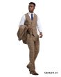 Stacy Adams Men's 3 Piece Hybrid Fit Suit - Vibrant Plaid