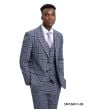 Stacy Adams Men's 3 Piece Hybrid Suit - Triple Line Plaid