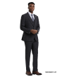 Stacy Adams Men's 3 Piece Hybrid Suit - Sleek Windowpane