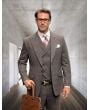 Statement Men's 3 Piece 100% Wool Tweed Fashion Suit - Plaid Pattern