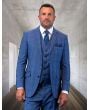Statement Men's 100% Wool 3 Piece Suit - Varied Windowpane