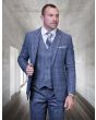 Statement Men's 100% Wool 3 Piece Suit - Plaid Fashion