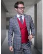 Statement Men's Outlet 100% Wool 3 Piece Suit - Unique Color Design