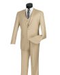 Vinci Men's 3 Piece Slim Fit Executive Style Suit - Flat Front Pants