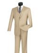 Vinci Men's 3 Piece Slim Fit Executive Style Suit - with Flat Front Pants