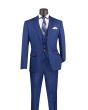 Vinci Men's 3 Piece Slim Fit Executive Style Suit - Flat Front Pants