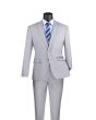 Vinci Men's 3 Piece Slim Fit Executive Style Suit - with Flat Front Pants