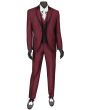 Vinci Men's 3 Piece Wool Feel Slim Fit Suit - Fashion Accents