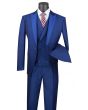 Vinci Men's 3 Piece Wool Feel Slim Fit Suit - Textured Jacquard