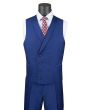 Vinci Men's 3 Piece Wool Feel Slim Fit Suit - Textured Jacquard