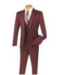Vinci Men's 3 Piece Wool Feel Slim Fit Suit - Lapel Accent