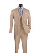 Vinci Men's 3 Piece Slim Fit Suit - Glen Plaid