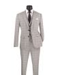 Vinci Men's Outlet 3 Piece Slim Fit Suit - Glen Plaid