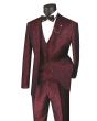 Vinci Men's 3 Piece Wool Feel Slim Fit Suit - Metallic Floral