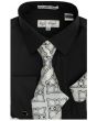 Karl Knox Men's French Cuff Shirt Set - Textured Solid Jacquard