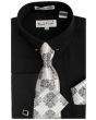 Karl Knox Men's French Cuff Shirt Set - Sharp Collar Bar