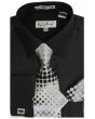 Karl Knox Men's French Cuff Shirt Set - Polka Dot Tie