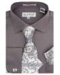 Karl Knox Men's French Cuff Shirt Set - Hollow Jacquard