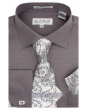 Karl Knox Men's French Cuff Shirt Set - Hollow Jacquard