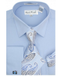 Karl Knox Men's French Cuff Shirt Set - Gradient Jacquard