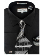 Karl Knox Men's French Cuff Shirt Set - Layered Cubic Design