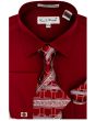 Karl Knox Men's French Cuff Shirt Set - Layered Cubic Design