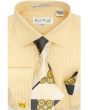 Karl Knox Men's French Cuff Shirt Set - Triple Pattern Checker